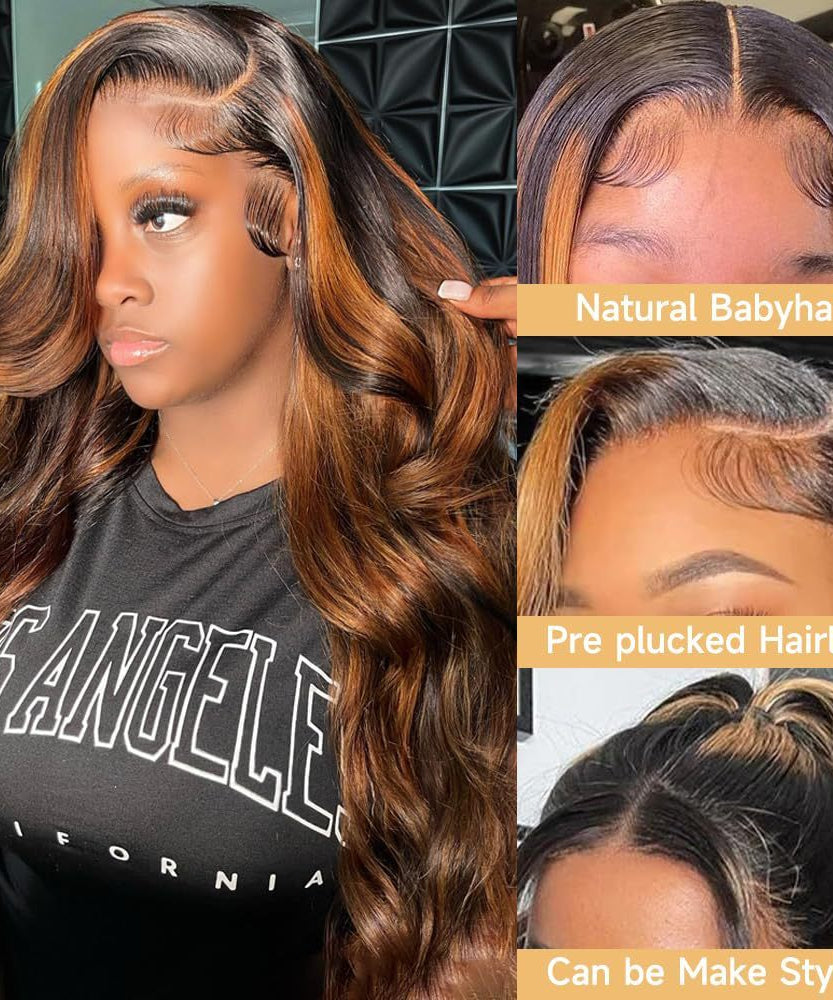 Cross-border New Wig European And American Ladies Front Lace Synthetic Wigs Brown Medium Long Curly Hair Big Wave