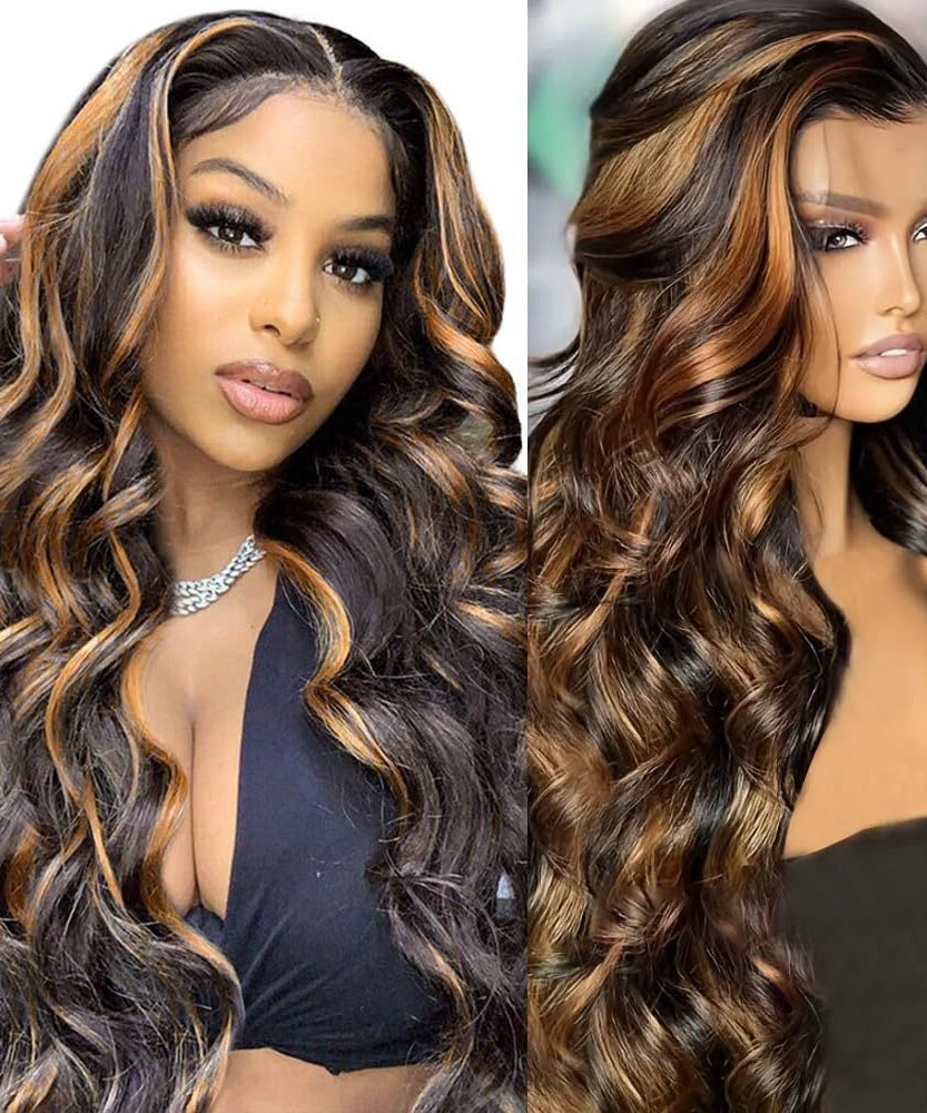 Cross-border New Wig European And American Ladies Front Lace Synthetic Wigs Brown Medium Long Curly Hair Big Wave